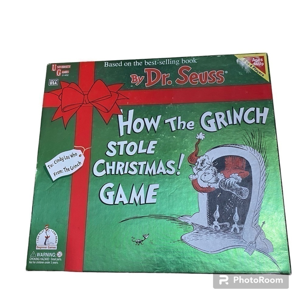 How the Grinch Stole Christmas Board Game Dr. Seuss University Vintage